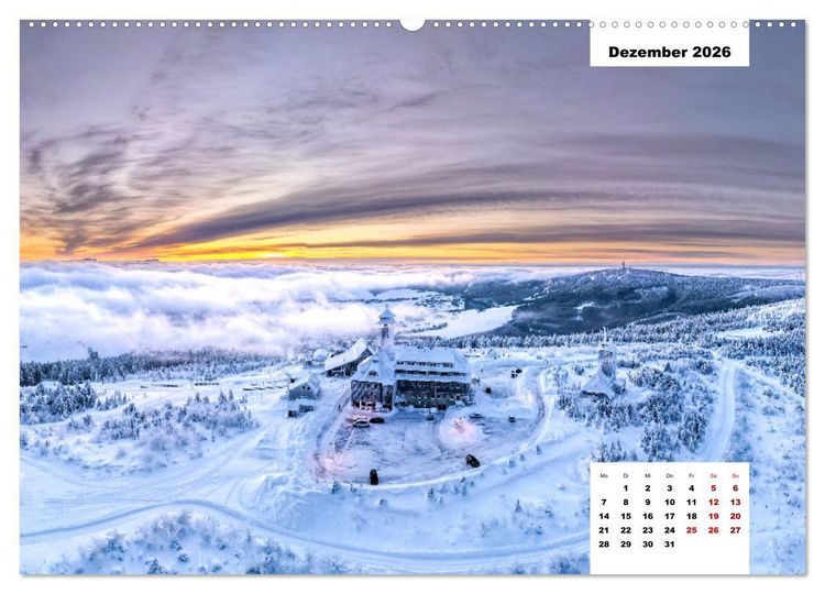 Produktbild: Unser Erzgebirge von oben (hochwertiger Premium Wandkalender 2026 DIN A2 quer), Kunstdruck in Hochglanz