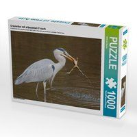 Produktbild: CALVENDO Puzzle Graureiher mit erbeutetem Frosch 1000 Teile Lege-Gr&ouml;&szlig;e 64 x 48 cm Foto-Puzzle Bild von Wilfried Martin