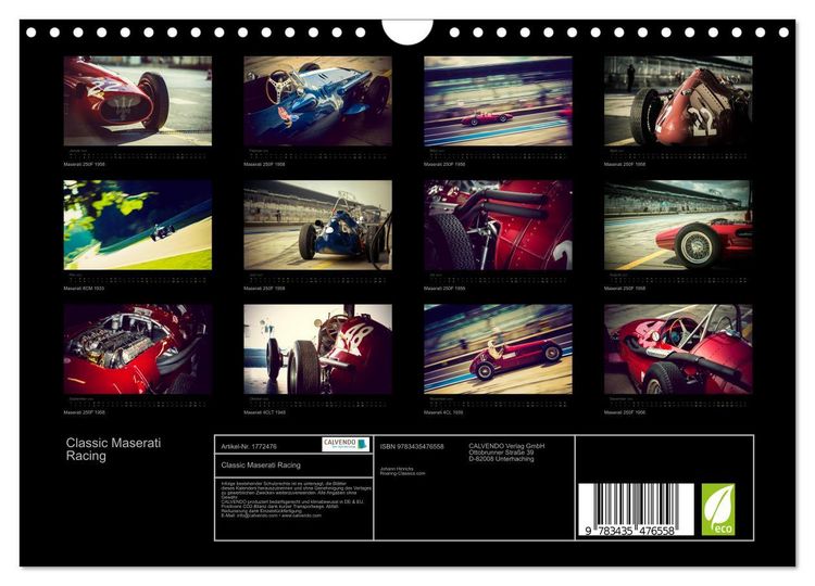 Produktbild: Classic Maserati Racing (Wandkalender 2025 DIN A4 quer), CALVENDO Monatskalender