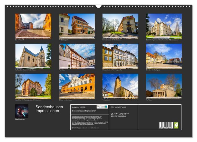 Produktbild: Sondershausen Impressionen (Wandkalender 2026 DIN A2 quer), CALVENDO Monatskalender