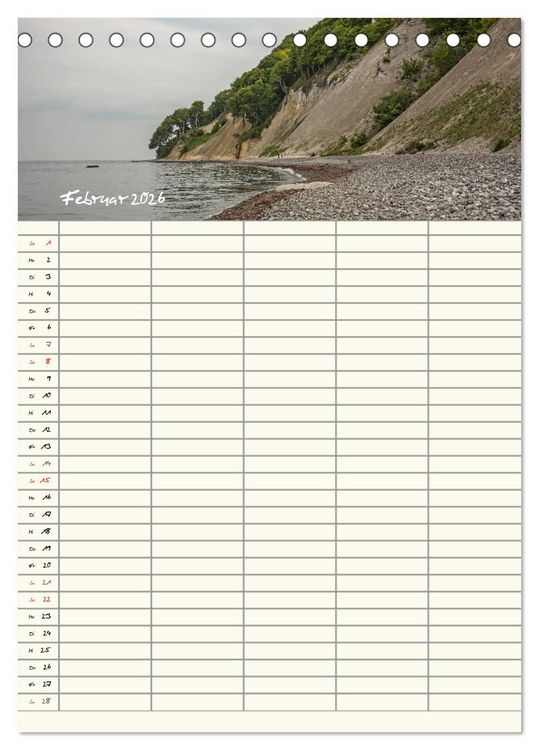 Produktbild: R&uuml;gen - Urlaubsparadies an der Ostsee - Familienplaner (Tischkalender 2026 DIN A5 hoch), CALVENDO Monatskalender