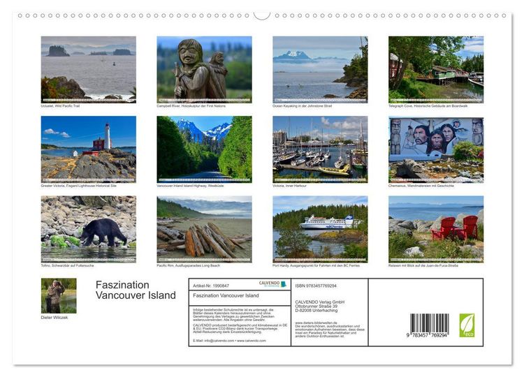 Produktbild: Faszination Vancouver Island (hochwertiger Premium Wandkalender 2026 DIN A2 quer), Kunstdruck in Hochglanz