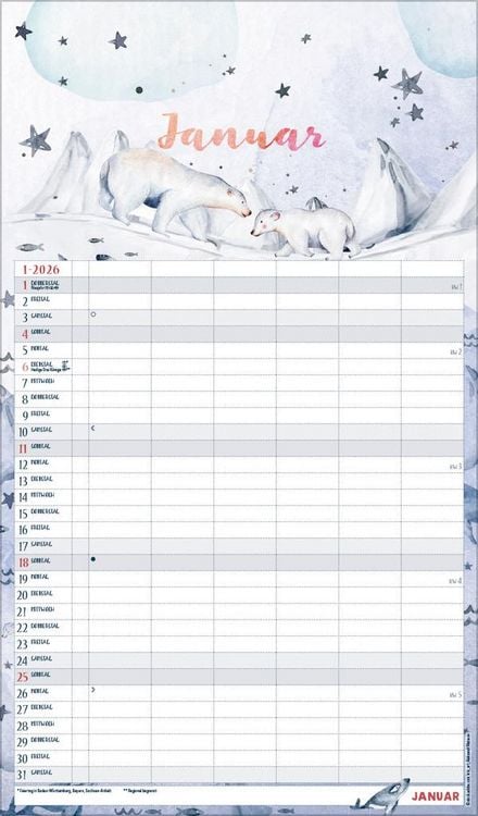 Produktbild: Familienplaner Aquarell 2026