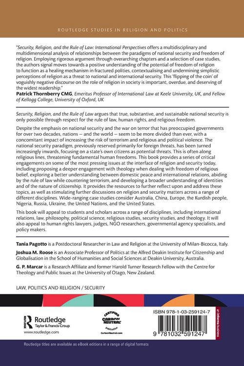 Produktbild: Security, Religion, and the Rule of Law