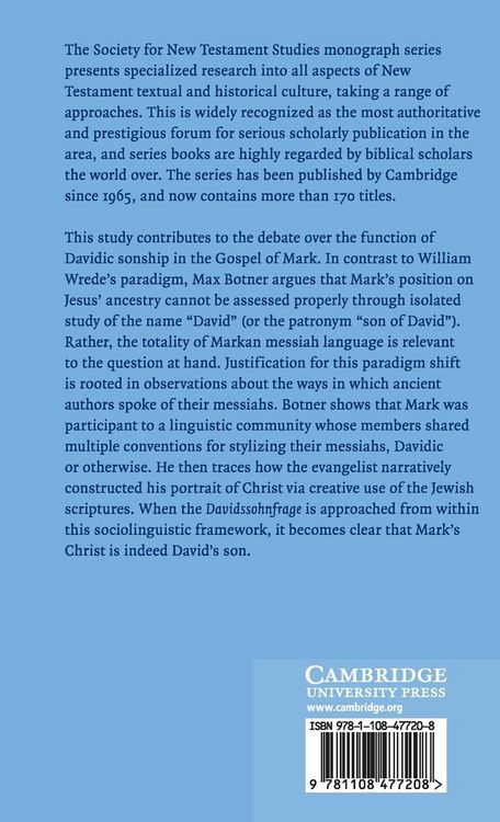 Produktbild: Jesus Christ as the Son of David in the Gospel of Mark