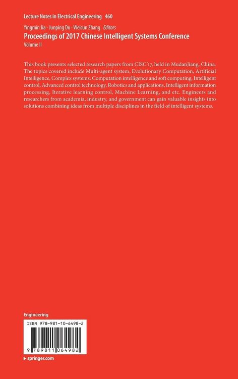 Produktbild: Proceedings of 2017 Chinese Intelligent Systems Conference