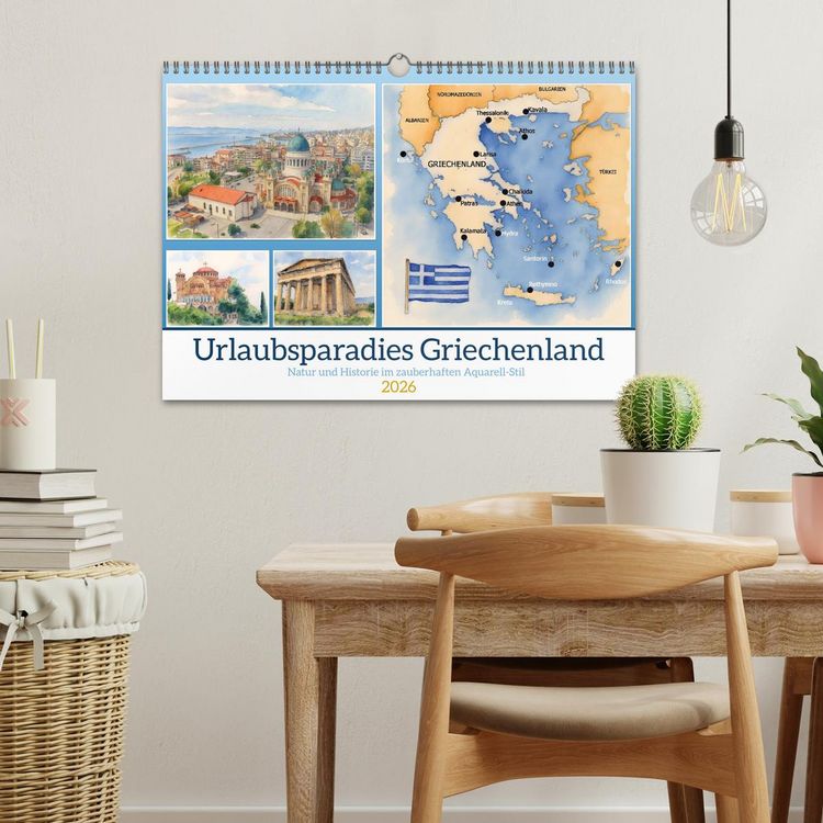 Produktbild: Urlaubsparadies Griechenland (Wandkalender 2026 DIN A3 quer), CALVENDO Monatskalender