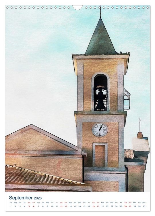 Produktbild: Umbrian Bell Towers (Wall Calendar 2026 DIN A3 portrait), CALVENDO 12 Month Wall Calendar