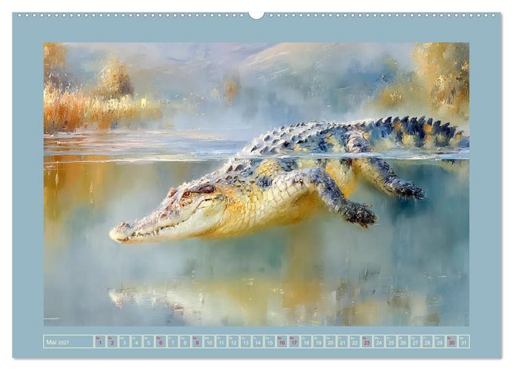 Produktbild: Krokodile. Stille Kraft irgendwo am Wasser (Wandkalender 2027 DIN A2 quer), CALVENDO Monatskalender