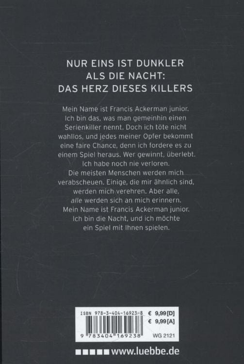 Produktbild: Ich bin die Nacht / Francis Ackerman junior Band 1