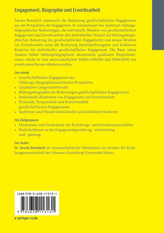 Produktbild: Engagement, Biographie und Erwerbsarbeit