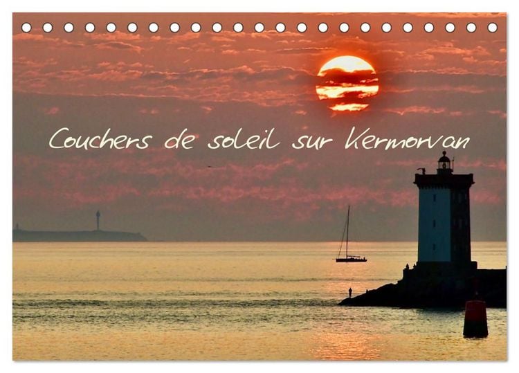 Produktbild: Couchers de soleil sur Kermorvan (Calendrier de bureau 2026 DIN A5 vertical), CALVENDO calendrier mensuel