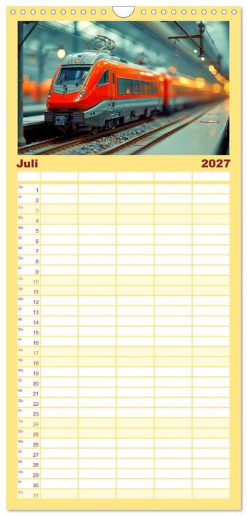 Produktbild: Familienplaner 2027 - Futuristische Modelleisenbahn mit 5 Spalten (Wandkalender, 21 x 45 cm) CALVENDO