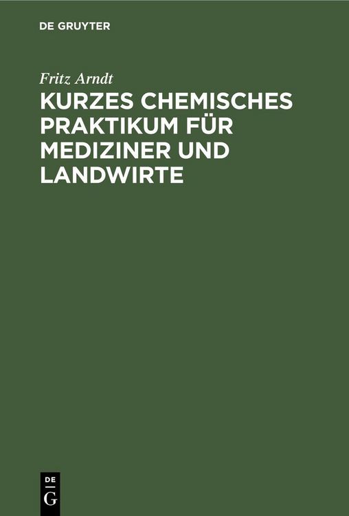 Produktbild: Kurzes chemisches Praktikum f&uuml;r Mediziner und Landwirte
