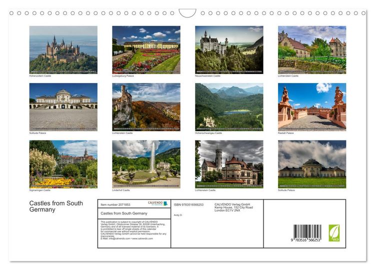 Produktbild: Castles from South Germany (Wall Calendar 2026 DIN A3 landscape), CALVENDO 12 Month Wall Calendar