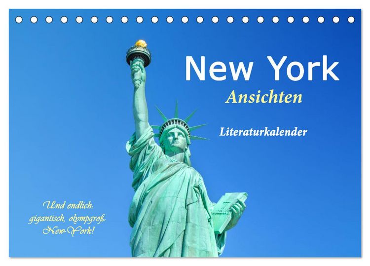 Produktbild: New York Ansichten - Literaturkalender (Tischkalender 2026 DIN A5 quer), CALVENDO Monatskalender
