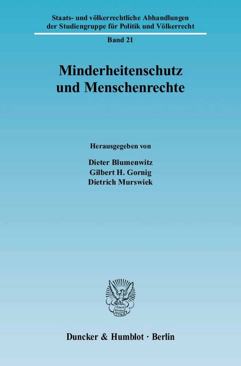 Produktbild: Minderheitenschutz und Menschenrechte.