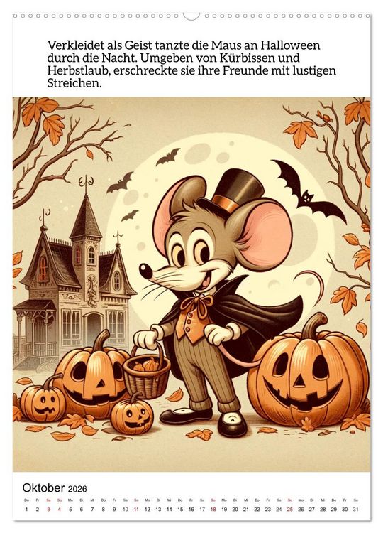 Produktbild: Die Maus - Mit Zw&ouml;lf munteren M&auml;usemomenten durchs Jahr (hochwertiger Premium Wandkalender 2026 DIN A2 hoch), Kunstdruck in Hochglanz