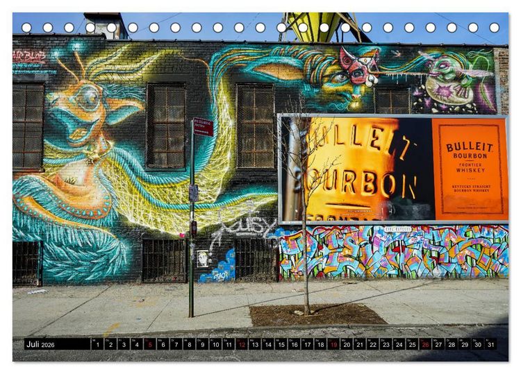 Produktbild: Bushwick Street Art (Tischkalender 2026 DIN A5 quer), CALVENDO Monatskalender