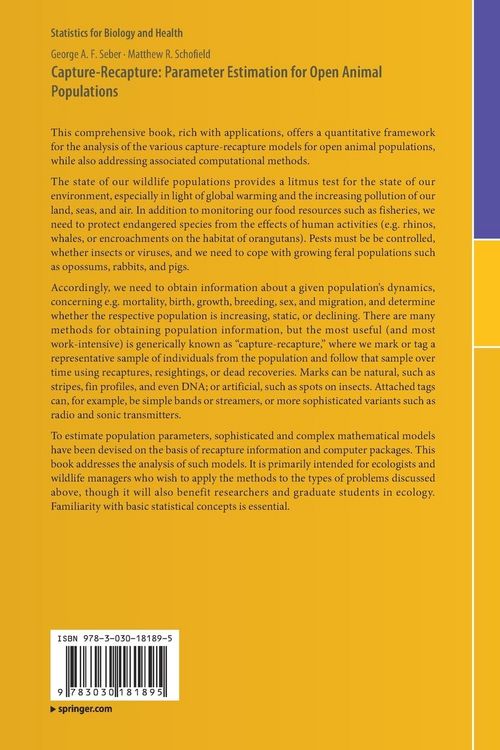 Produktbild: Capture-Recapture: Parameter Estimation for Open Animal Populations