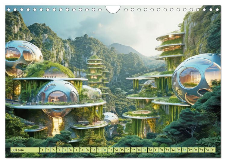 Produktbild: Futuristische moderne Behausungen (Wandkalender 2026 DIN A4 quer), CALVENDO Monatskalender