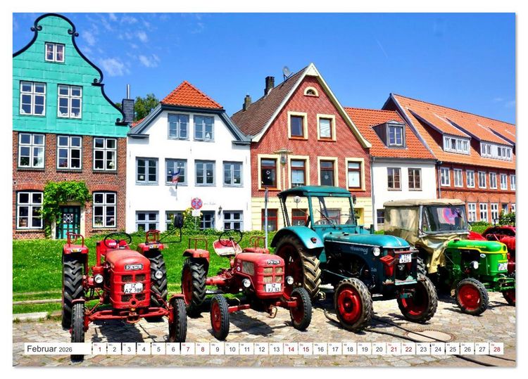Produktbild: TRECKER PARADE - Historische Traktoren in Gl&uuml;ckstadt an der Elbe (Tischkalender 2026 DIN A5 quer), CALVENDO Monatskalender