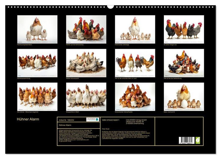 Produktbild: H&uuml;hner Alarm (Wandkalender 2026 DIN A2 quer), CALVENDO Monatskalender