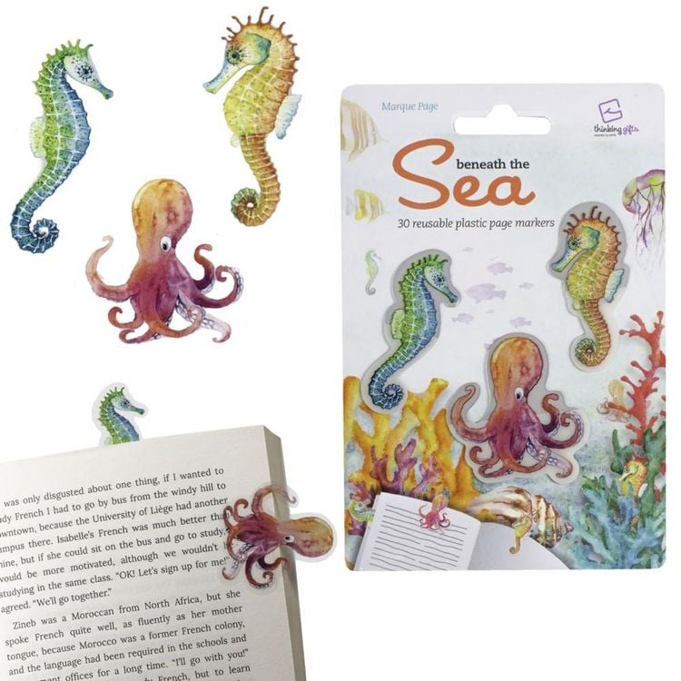 Produktbild: Stikki Marks Mini-Lesezeichen &bdquo;Under the Ocean&ldquo; &ndash; 30 selbsthaftende Marker