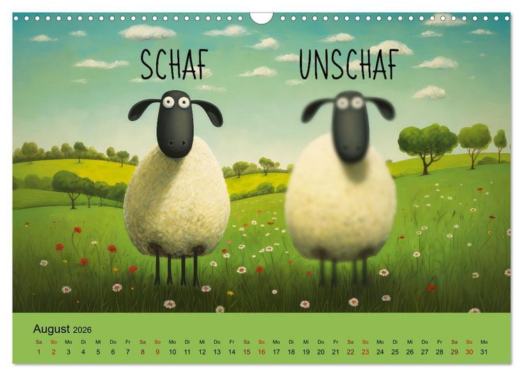 Produktbild: Schafspr&uuml;che (Wandkalender 2026 DIN A3 quer), CALVENDO Monatskalender