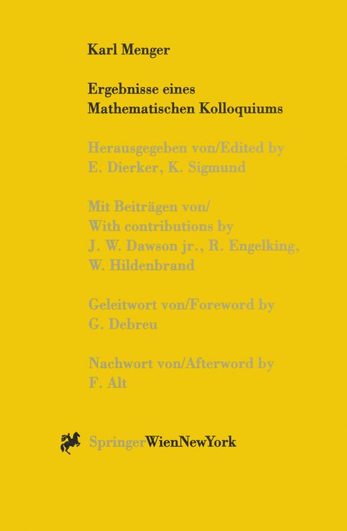 Produktbild: Karl Menger, Ergebnisse eines Mathematischen Kolloquiums