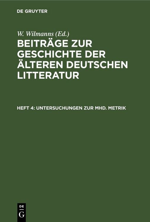 Produktbild: Untersuchungen zur mhd. Metrik