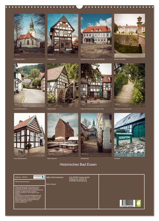 Produktbild: Historisches Bad Essen (Wandkalender 2026 DIN A2 hoch), CALVENDO Monatskalender