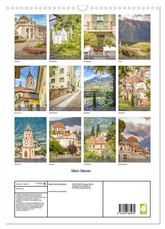 Produktbild: Mein Meran (Wandkalender 2026 DIN A3 hoch), CALVENDO Monatskalender