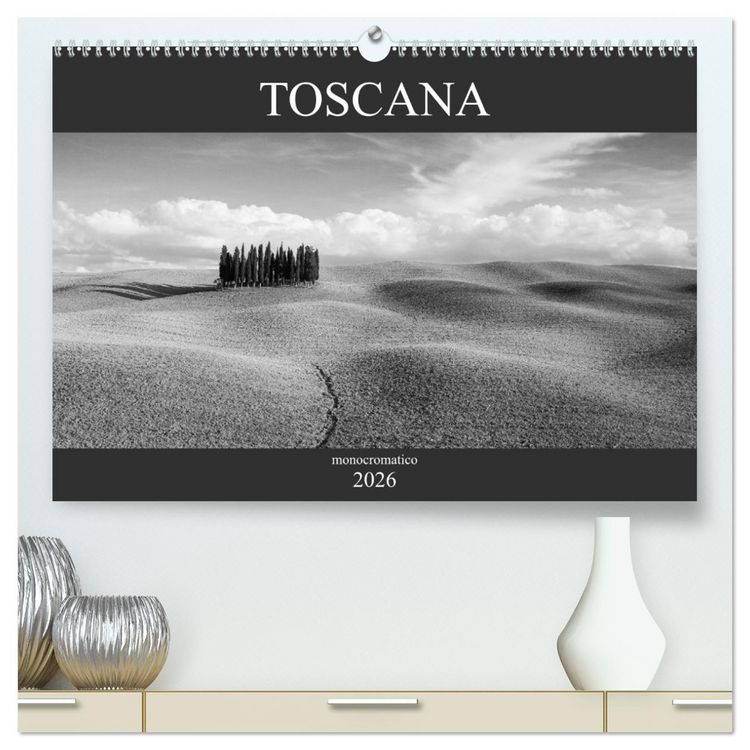 Produktbild: Toscana - monocromatico (hochwertiger Premium Wandkalender 2026 DIN A2 quer), Kunstdruck in Hochglanz