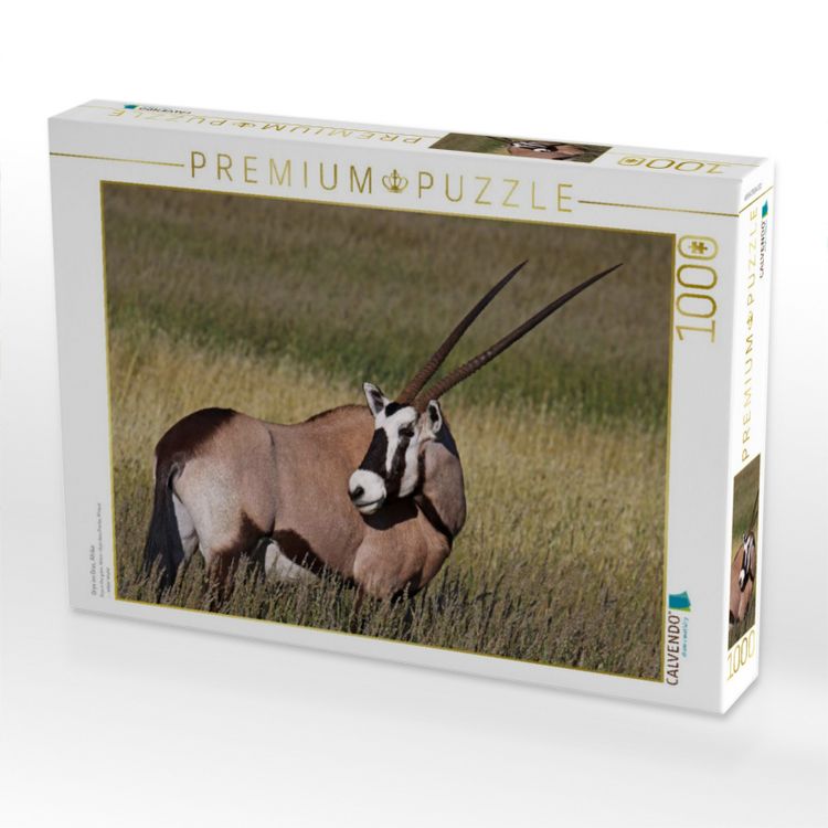 Produktbild: CALVENDO Puzzle Oryx im Gras, Afrika | 1000 Teile Lege-Gr&ouml;&szlig;e 64x48cm Foto-Puzzle f&uuml;r gl&uuml;ckliche Stunden