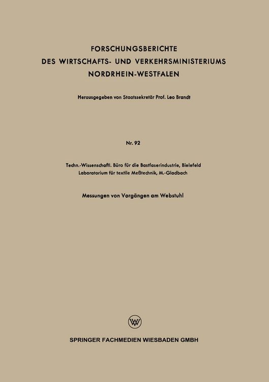 Produktbild: Forschungsberichte des Wirtschafts- und Verkehrsministeriums Nordrhein-Westfalen