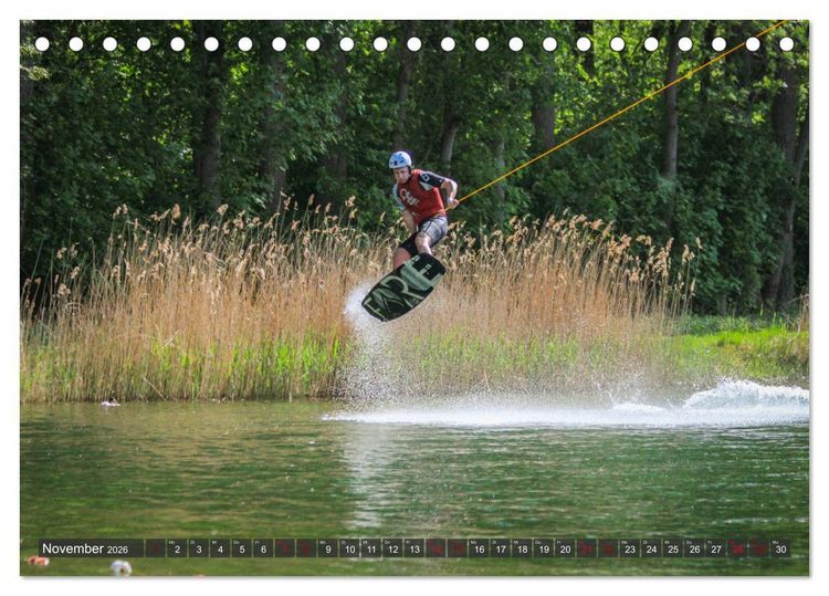 Produktbild: Wakeboarding - make water burn (Tischkalender 2026 DIN A5 quer), CALVENDO Monatskalender