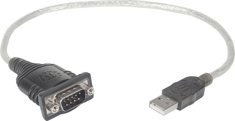 Produktbild: Manhattan USB 1.1 Adapter [1x USB 1.1 Stecker A - 1x D-SUB-Stecker 9pol.] 1.80 m vergoldete Steckkontakte