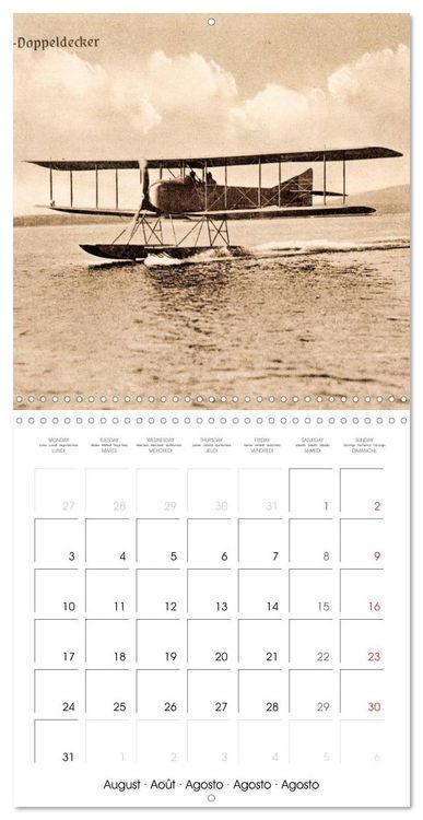 Produktbild: Biplanes on historic postcards (Wall Calendar 2026 12 &times; 12 Inch) CALVENDO 12 Month Wall Calendar