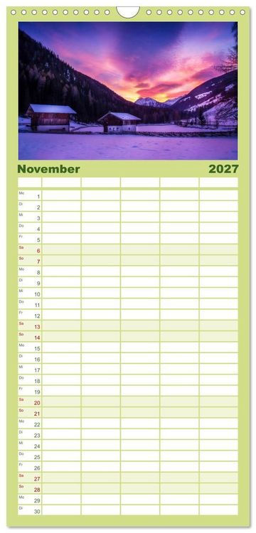 Produktbild: Familienplaner 2027 - Bergbauernh&ouml;fe im Ultental mit 5 Spalten (Wandkalender, 21 x 45 cm) CALVENDO