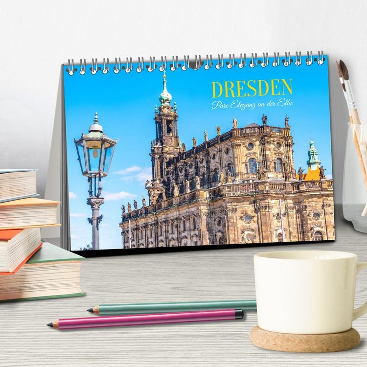 Produktbild: Dresden, Pure Eleganz an der Elbe (Tischkalender 2026 DIN A5 quer), CALVENDO Monatskalender