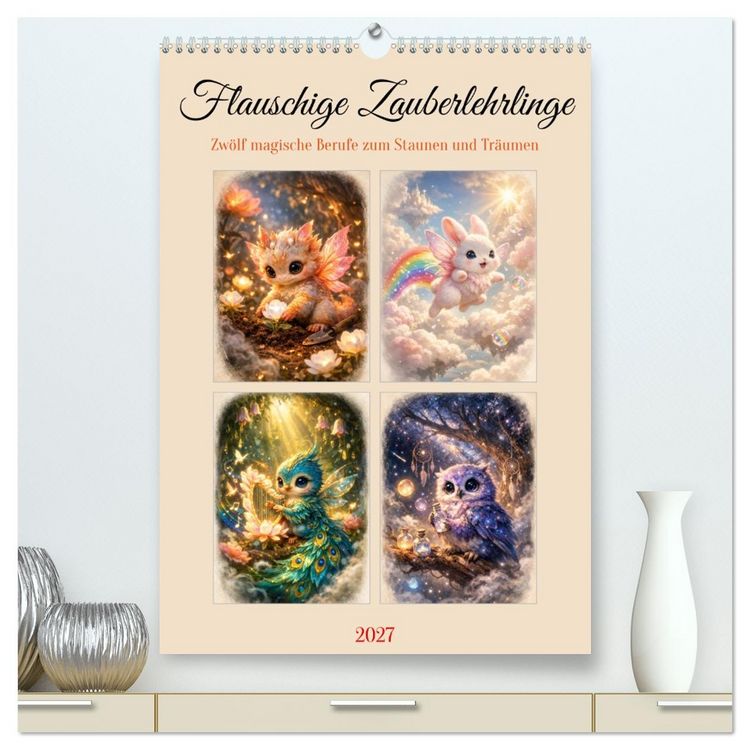 Produktbild: Flauschige Zauberlehrlinge (hochwertiger Premium Wandkalender 2027 DIN A2 hoch), Kunstdruck in Hochglanz
