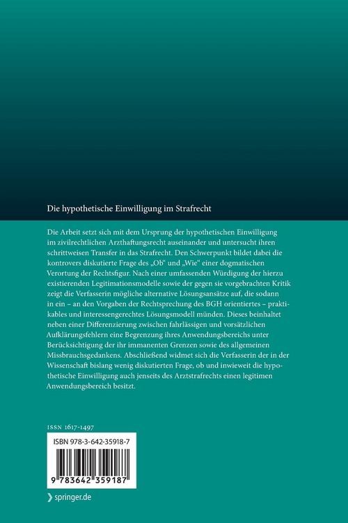 Produktbild: Die hypothetische Einwilligung im Strafrecht
