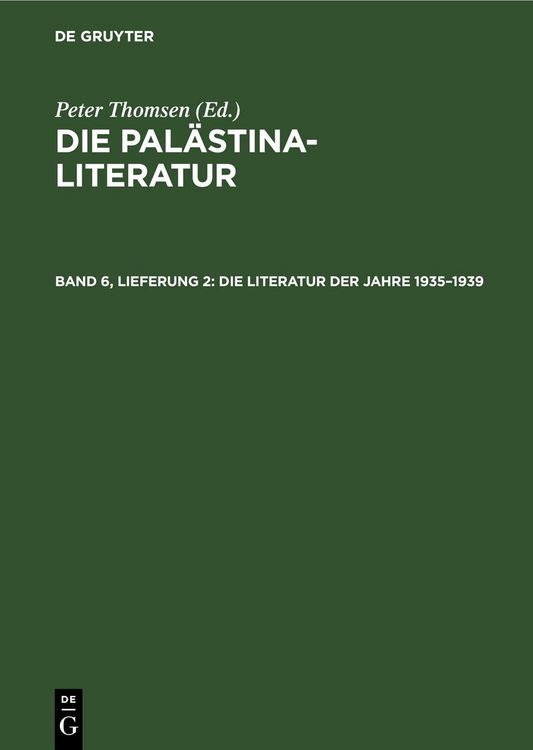 Produktbild: Die Literatur der Jahre 1935&ndash;1939