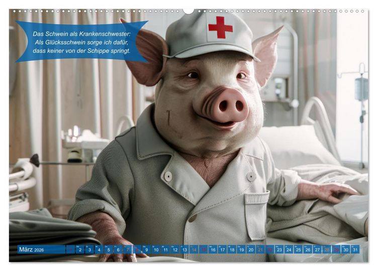 Produktbild: Tierisch lustige Krankenpfleger (hochwertiger Premium Wandkalender 2026 DIN A2 quer), Kunstdruck in Hochglanz