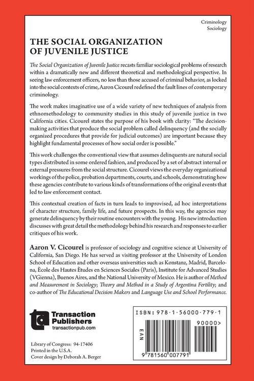 Produktbild: The Social Organization of Juvenile Justice