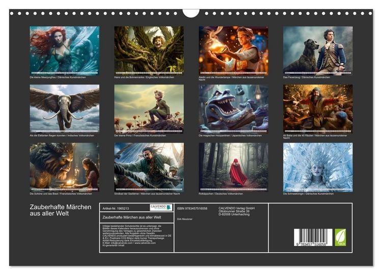 Produktbild: Zauberhafte M&auml;rchen aus aller Welt (Wandkalender 2026 DIN A3 quer), CALVENDO Monatskalender