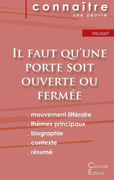 Produktbild: Fiche de lecture Il faut qu'une porte soit ouverte ou ferm&eacute;e (Analyse litt&eacute;raire de r&eacute;f&eacute;rence et r&eacute;sum&eacute; complet)