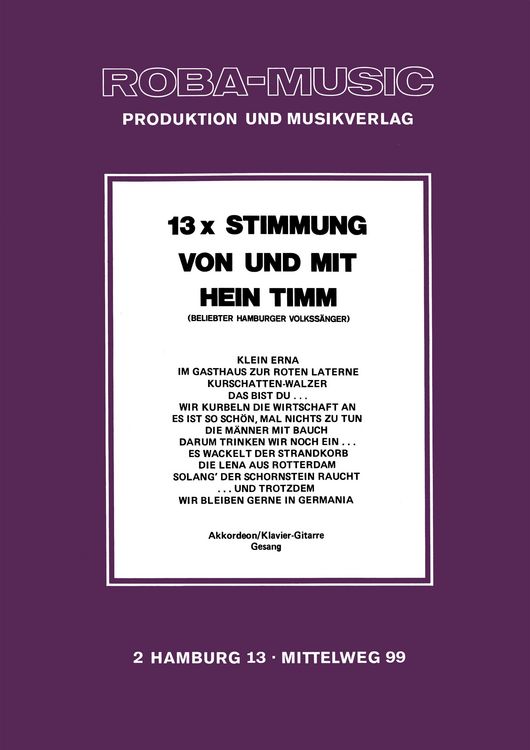 Produktbild: 13 x Stimmung von und mit Hein Timm