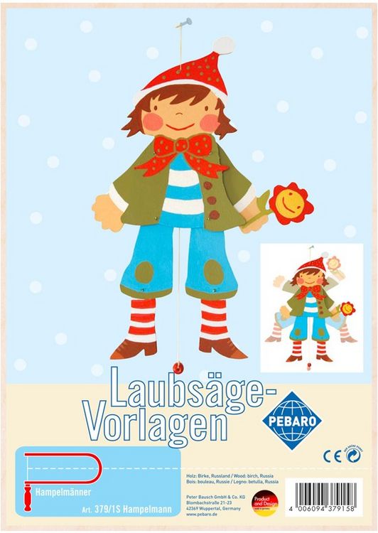Produktbild: PEBARO 379/1S - Laubs&auml;gevorlage Hampelmann, 1 Platte, Gr&ouml;&szlig;e DIN A4